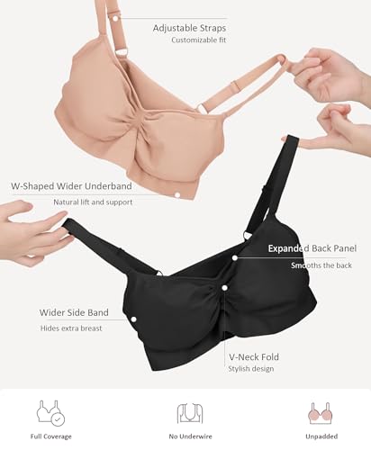 FeelinGirl Bralettes for Women with Support Comfortable Bras No Underwire Seamless Everyday Bras2