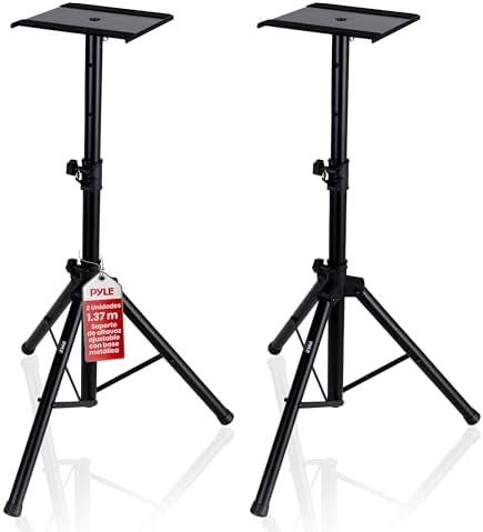 Pyle Soporte de Altavoz Monitor. Par de trípodes con Kit de Monta...
