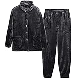 [ヒルトップクラウド] パジャマ メンズ もこもこ ルームウェア 裏起毛 タートルネック 着る毛布 前開き 長袖 上下セット 暖かい ゆったり 軽い 部屋着 秋冬