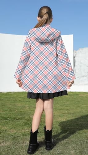 Image of Cromoncent Girl's Rain Jackets Waterproof Hoodie Trench Coat Cute Dress Coat Outerwear, 3-12 Years