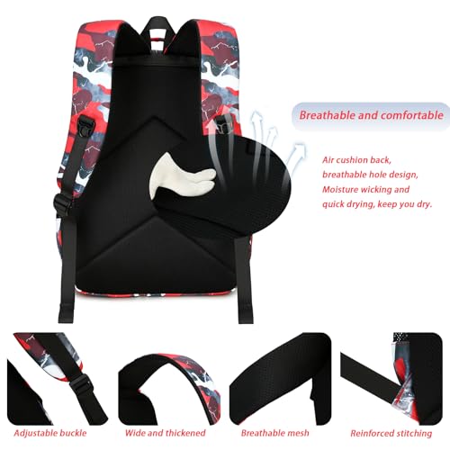 Mochila escolar adolescente Lmwzh espaciosa y resistente para libros 6