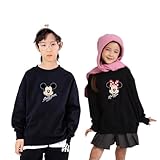 [JKILN] 【翌日配達】Disney 子供用スウェット ミッキー/ミニー プルオーバー ゆったり着心地 キッズ服 お揃いコーデ プレゼント対応（ホワイト ミニー 裏起毛 140）