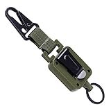 SHINEOFI 3 Stück Leicht zu ziehende Bergsteigerschnalle expandable geldschrank Klettern schwer schlüsselanhänger einziehbare Angelschnalle einziehbare hängende Schnalle Metall Olive Green