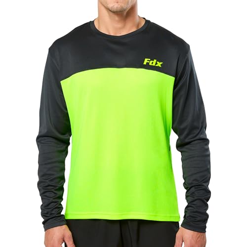 Amazon FDX Men MTB Jersey Lightweight Mountain Bike Shirt Moisture Wicking Cycling Top for Gravel Riding, BMX and Running Windsor Green,M #ad