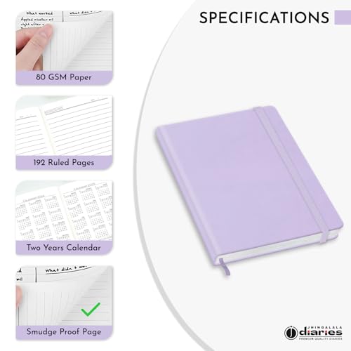 Image of Jhingalala Diaries - Hardbound Leather Cover Pocket Size Corporate Executive Diary Notebook I Pocket Diary For Men and Women I A6 Size I 80gsm Paper I 192 Ruled Pages (Purple)
