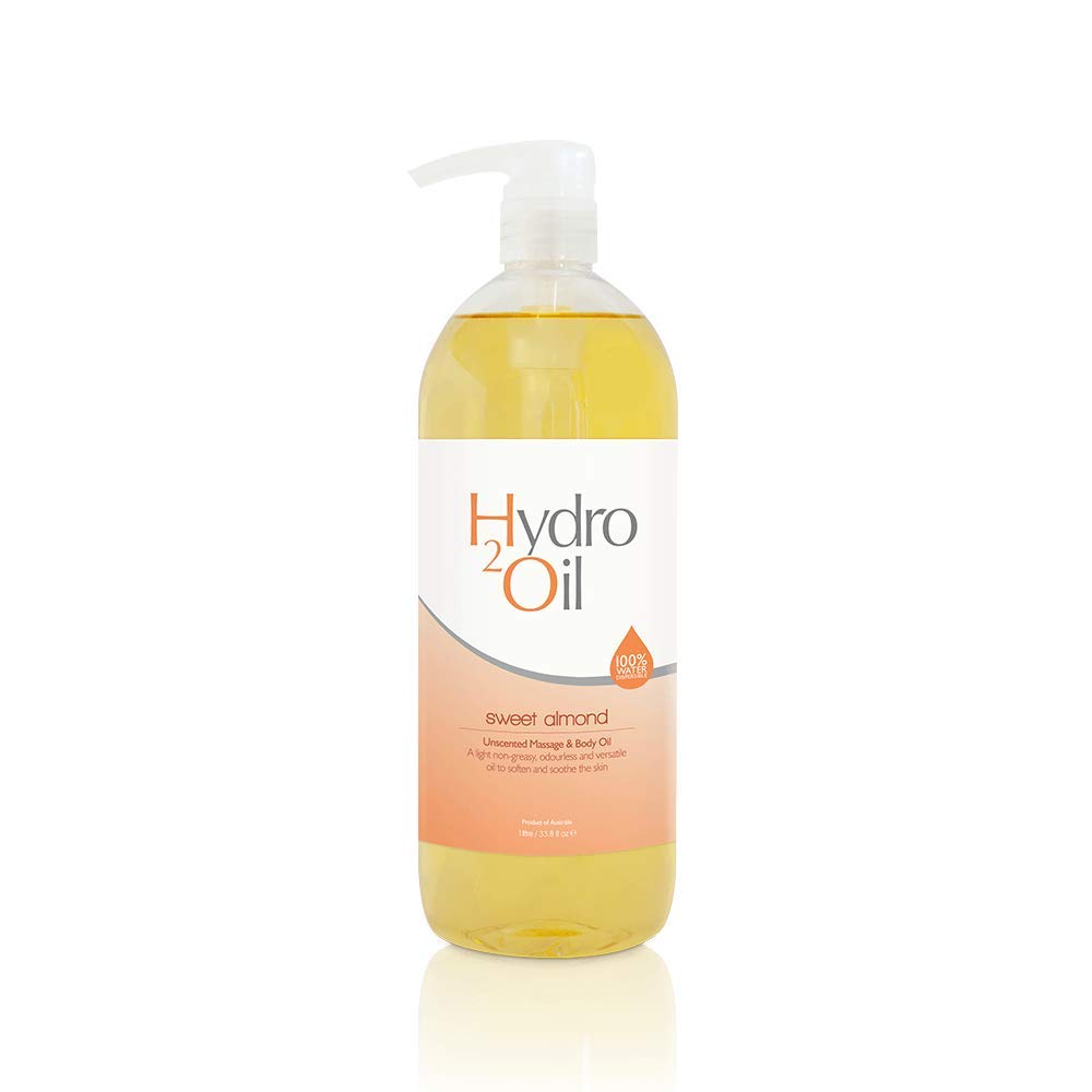 HYDRO 2 OILSweet Almond Oil for Body Massage - A Light Non - Greasy, Odourless & Versatile Oil to Soften and Soothe the Skin, Almond oil is ideal for nourishing dry or sensitive skin – 33.8 fl oz