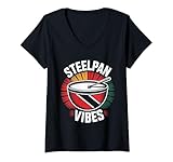 Femme Drapeau Trinidad Tobago Trinidad et Tobago T-Shirt avec Col en V