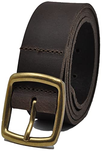Ashford Ridge Made in England 34mm Full Hide Leather Belt with Brass Colour Full Buckle3