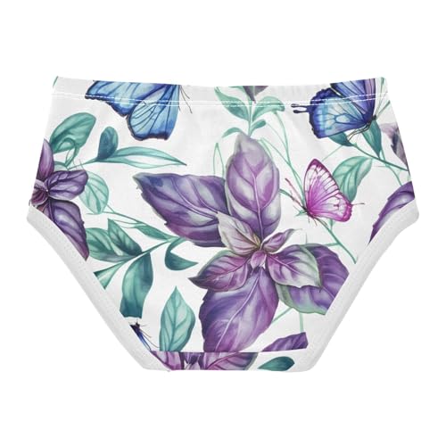 Purple Green Floral Butterflies White Toddler Girls Underwear 2t Cotton Little Girl Panties Fun Kids Briefs Undies2