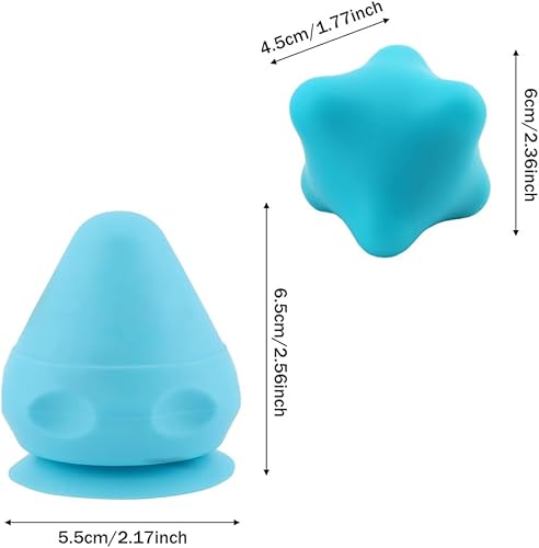 Miniatura 2 de Masajeador de espalda y hombro, 2 piezas, con ventosa, herramienta de alivio del dolor de espalda, bola masajeadora para cuello, pierna, espalda y