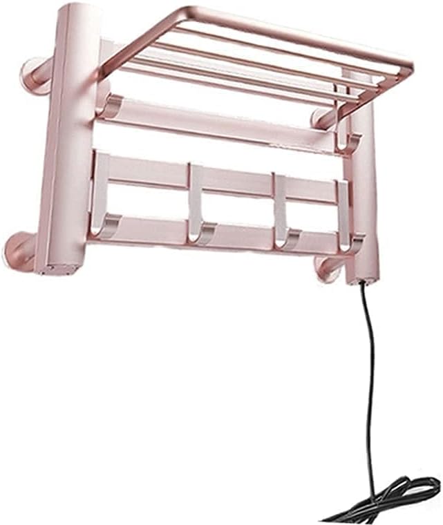 Towel Rack Bathroom Towel Drying Rack Freestanding 4-Bar Electric Heated Bath Towel Warmer Rack, Hardwired, Wallmountable, Plug in, 90W Easy to Install (Color : Silver)