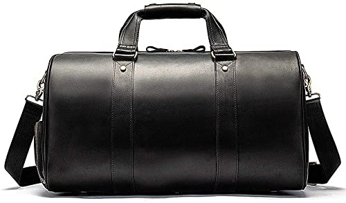 Travel Duffle Bags Retro Leather Weekend Overnight Carry on Shoulder Tote Bag Holdall Business Luggage Bags Sports Overnight Gym Luggage Weekend Tote Bag(Black)