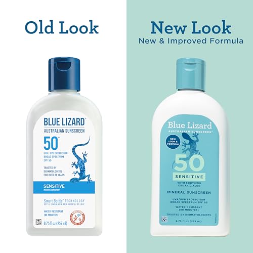 Blue Lizard SENSITIVE Mineral Sunscreen with Zinc Oxide, SPF 50+, Water Resistant, UVA/UVB Protection with Smart Bottle Technology - Fragrance Free, 8.75 oz. - Thumbnail 4