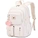 LXYGD Laptop Backpack 15.6 Inch Kids Elementary Middle High School Bag College Backpacks Anti Theft Travel Back Pack Large Bookbags for Teens Girls Women Students (Off-white)