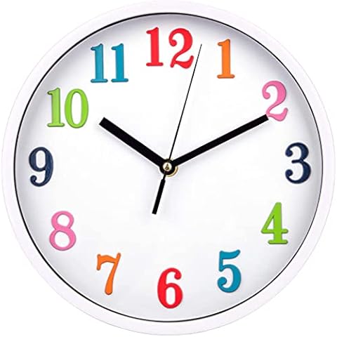 WUWEOT 25cm Wanduhr Kinder Lautlos Farbenfrohe Kinderwanduhr Lernuhr Wanduhr für Jungen und Mädchen mit Farbenfrohen Zahlen Uhr Kinder Lautlos für Kinderzimmer Klassenzimmer Spielzimmer Cover