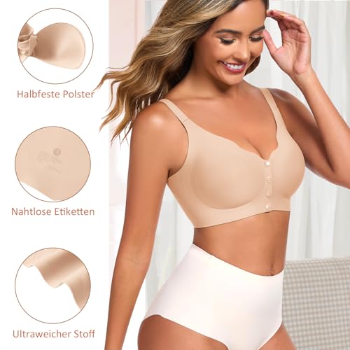 Soutien-gorge sans armatures doux et facile à attacher devant