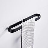 【Diseño curvado】 Este toallero está diseñado con un diseño único de anillos. Añade elementos más modernos a la decoración de tu habitación. El propósito del diseño del borde curvado es proteger tu cuerpo de aplastamientos. El adhesivo es ideal para superficies lisas como mármol, azulejos de cerámica, metal, vidrio, etc. El agujero de montaje es adecuado para todas las paredes.