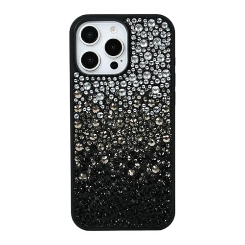 Coque protection antichoc iPhone 12 Pro Max paillettes et strass noire