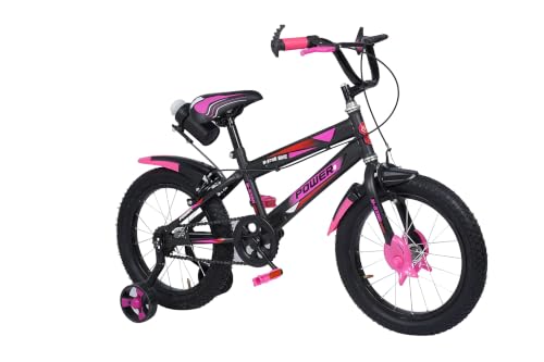 Image of NORMAN JR, Designed in Scandinavia EU Kids Bike Bicycle for Toddlers and Kids 16 Inch Fully Adjustable with Back Seat & Support for Boys and Girls Cycle for 5 to 8 Years, Pink