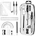 Zonon Math Geometry Set 10 Pcs Student Supplies with Shatterproof Storage Box, Includes Rulers Protractor Compass Pencil Sharpener Lead Refills Eraser Pencil for Drafting and Drawings (Black)