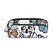 Produktbild für Student Boy Girl Home Pouch Geldbörse Schädel mit mehreren Schmetterlingen Vintage Zipper Pen Briefpapier Tasche Kosmetische Make-up Tasche Bleistift Fall
