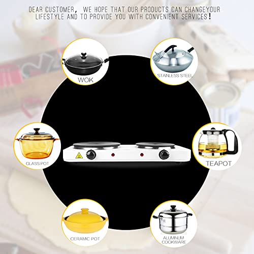 Image of Electric Furnace Home Multifunctional 2000W High Power Double Disc Flat Burner Electric Burner Kitchen Stove