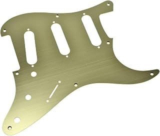 KAISH 8 Hole Metal Aluminum Anodized Vintage Style ST/Strat SSS Pickguard Guitar Pick Guard Scratch Plate for USA/Mexico Stratocaster/Strat Gold