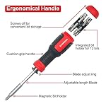 SHARDEN Multi Screwdriver 13-in-1 Screw Driver Adjustable Screwdriver Set Multitool All in One with Torx Security, Flat Head, Phillips, Hex, Square and 1/4 Nut Driver - Image 3