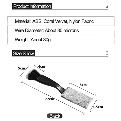 Gdfymi Double Head Brush For Car Clean, Portable Car Interior Detailing Brushes, 2 In 1 Multi-Functional Auto Duster For Car Air Vents, Dashboard, Screen, Seat Crevice (2 Pcs, Black) #TOP3