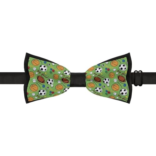 GoasNei Soccer Softball Rugby Pattern Bow Tie for Men Adjustable Necktie Funny Tie Neck Ties for Weddings Party