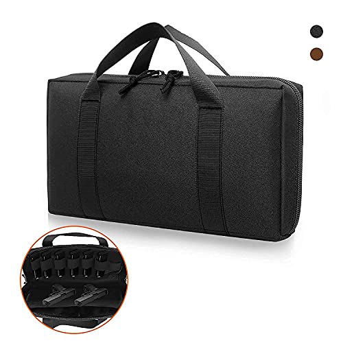 Dmaip Tactical Pistol Gun Case Firearm Shooting Case Padded Pistol Holder Case With Magazine Storage Slots Pouch Carrier For Outdoor Hunting Shooting Range Bag (Black) #TOP1