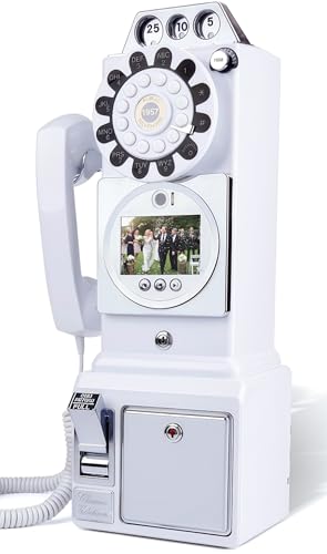 Image of RetroVox Video & Audio Guest Book Wedding Phone Guestbook Creative Easy to Use & Fun Engagements Anniversaries Baby Showers Graduation (B Pure White)