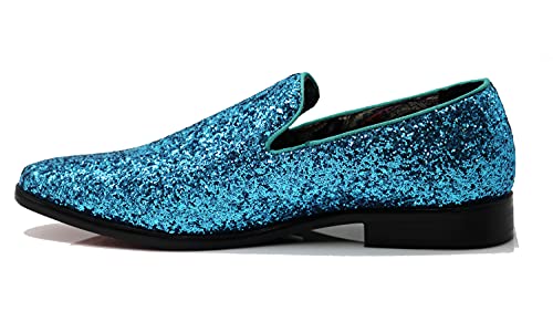 SPK04 Men's Vintage Glitter Dress Loafers Slip On Shoes Classic Tuxedo Dress Shoes3