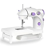 HomLead 家庭用ミシン 2段階スピード 電動ミシン ダブルスレッド ミシン用ワイドテーブル付き 初心者 簡単操作 日本語説明書付き コンパクト