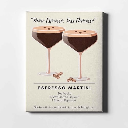 Espresso Martini impression d'art chic encadrée format moyen avec guide de recettes - 3