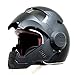 Produktbild MENUDOWN Motorrad Helme,Motocrosshelme Full Face Touring Motorrad Harley Vintage Helm Klapphelme Rennhelm Mit Motorradhandschuhen Motorhelm Iron Man - Persönlichkeit - Cool,Matteblack-L:(58-59cm)