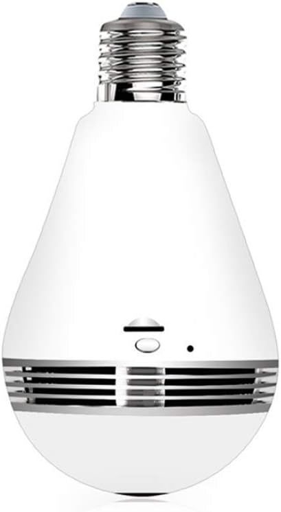 WiFi Light Bulb Camera Hidden Camera 360° Wide Angle Fisheye Camera Bulb CCTV Camera for Remote Home Security System VR Panoramic Bulb Surveillance IP Camera for iPhone/Android Phone/iPad (Camera light bulb)