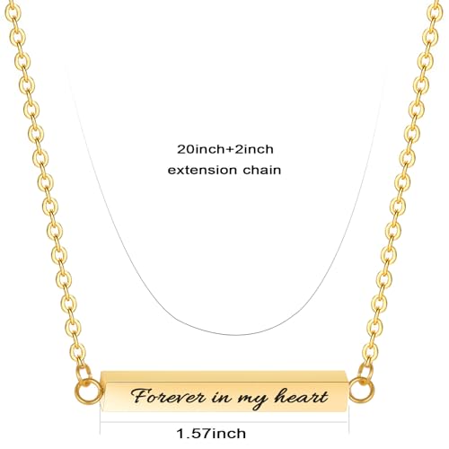 Horizontal Bar Cremation Jewelry Urn Necklaces for Ashes for Women Stainless Steel Ashes Jewelry Cube Ashes Necklace Bar Urn Pendant Forever in My Heart2