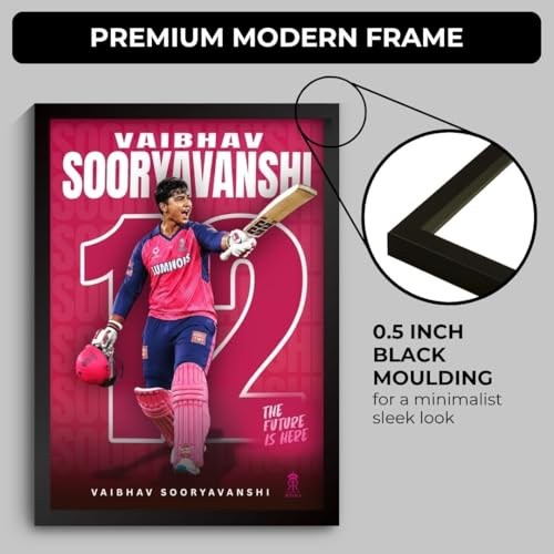 Image of Funk You Store Vaibhav Sooryavanshi Framed Poster | Vaibhav Sooryavanshi 12 Wall Art | RR Edition | Cricket Legend | Premium Sports Decor for Cricket Fans | Motivational Wall Poster (F 181)