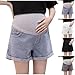 HGps8w Maternity Denim Shorts for Women Over The Belly Stretchy Comfy Casual Workout Pregnancy Jean Shorts with Pockets