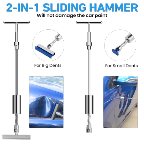 Image of ZEUSFIRE 134PCS Dent Puller Kit, Paintless Dent Removal Kit with T-bar Dent Puller, Golden Lifter, Bridge Puller, Dent Repair Kit for Car Dent Repair, Hail Damage Refrigerator Door Ding Repair