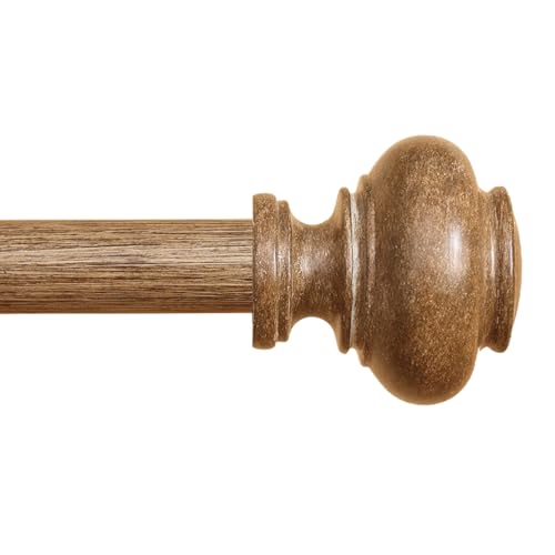 Wood Curtain Rods for Windows 48 to 84 Inch, 1
