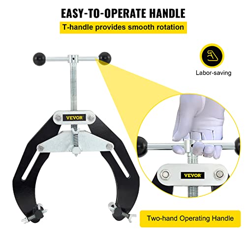 Image of VEVOR Pipe Clamp, 2 to 6 in, High Strength Ultra Clamp with Quick Acting Screws, Steel Pipe Alignment Tool with Lightweight Design, Black