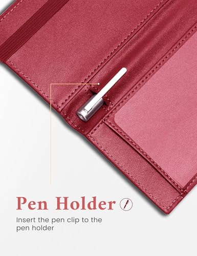 Image of Zreal Checkbook Cover for Women, Premium Vegan Leather Checkbook Holder for Top & Side Tear Duplicate Checks with RFID Blocking (Dark Red)