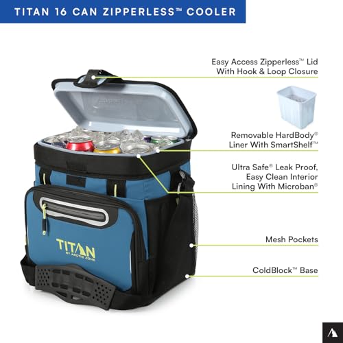 image for Titan by Arctic Zone Zipperless Soft Sided Cooler with HardBody Liner 