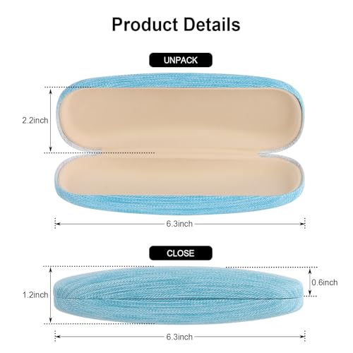 Image of 3 Pack Glass Cases Hard Shell, Portable Hard Eyeglasses Case Linen Fabrics Eyeglass Organizations for Women Girls