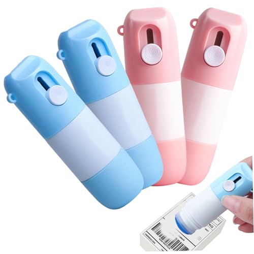 4Pcs Thermal Paper Correction Fluid with Parcel Opener Whiteout Liquid Instant Privacy Protection Portable Correction Fluid with Cutter for Package Labels, Bills