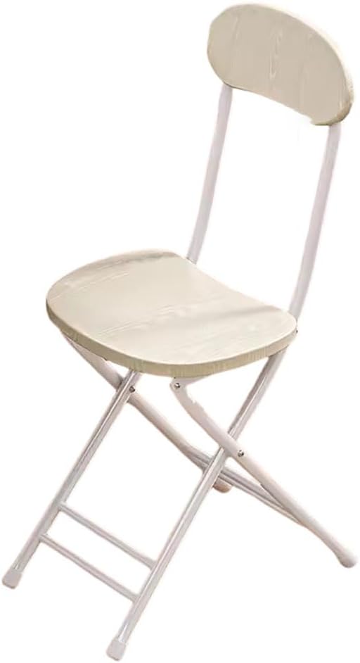 Folding Bar Stool with Back Support & Footrest,Counter Height Folding Chairs with Padded Seat,Portable Folding Stool,Foldable Stool for Adults,Wood Color