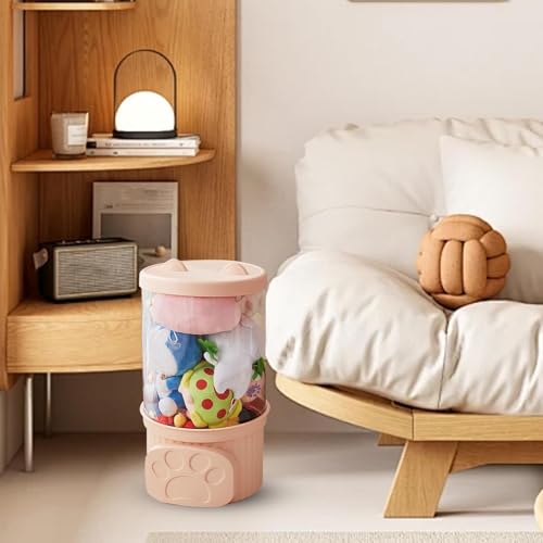 Grand cylindre de rangement transparent pour collection de peluches - 4