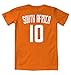 South Africa Football Jersey - Bafana Bafana National Soccer Ladies T-Shirt (Orange, Medium)